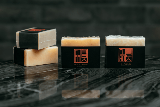 Four soap bars from The Clan Soap Collection by The Clan Hotel Singapore, in collaboration with Rough Beauty